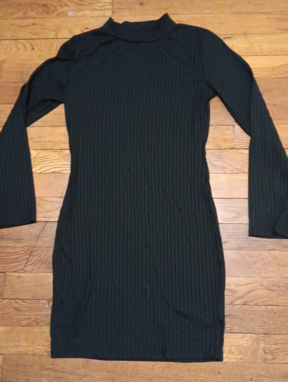 Girl's Slim Ribbed Long Sleeve Mock Neck Dress